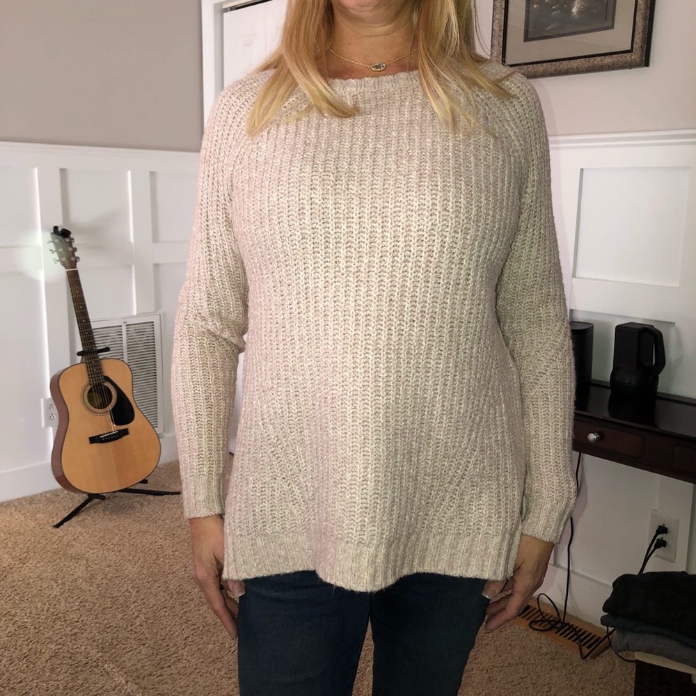 blush pink sweater